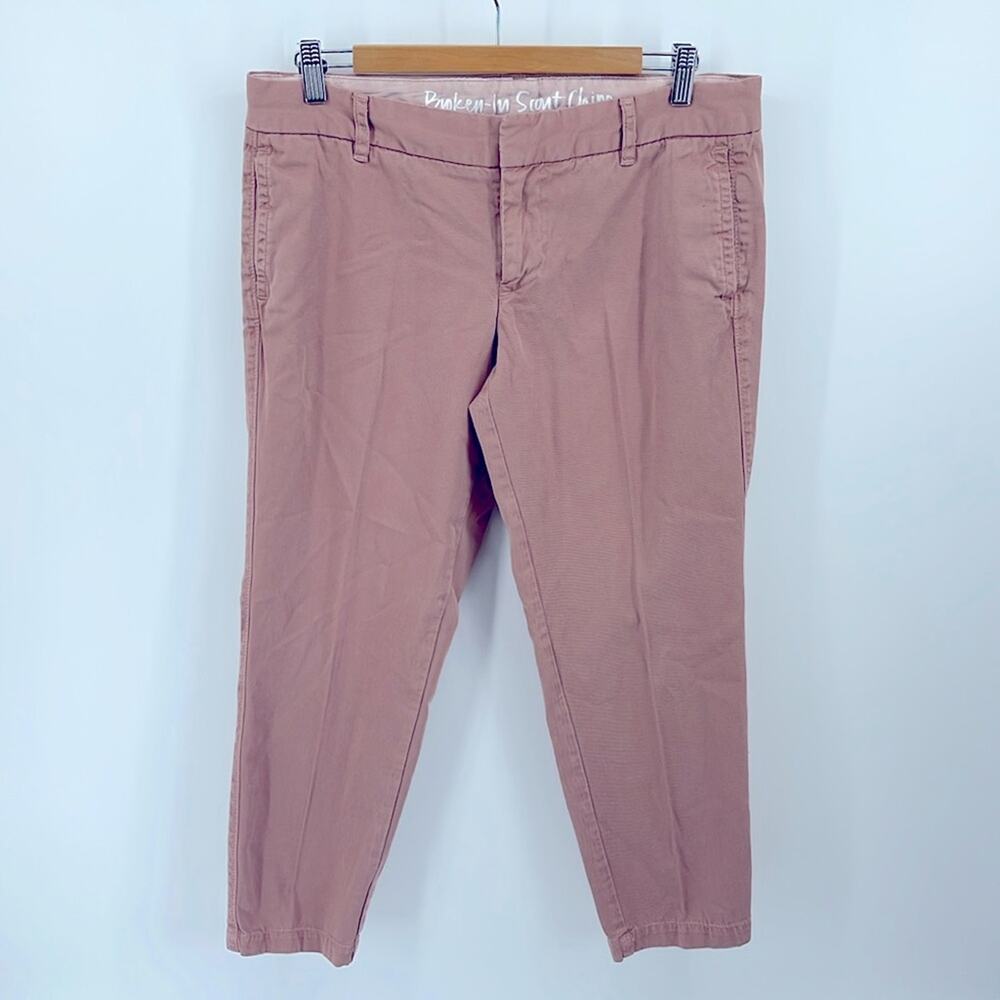 J. Crew Broken-In Scout Chino City Fit flat front taper leg ankle chino pants 8